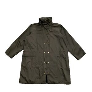 Saks Fifth Avenue Womens Hooded Parka Coat Mid Length Lined Water Resistant XL